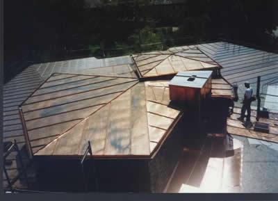 Hausdach aus Kupfer